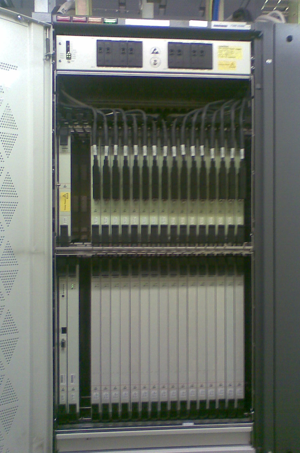 A DSLAM in an exchange.