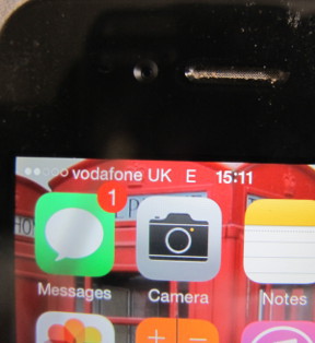 iPhone connected to EDGE data network