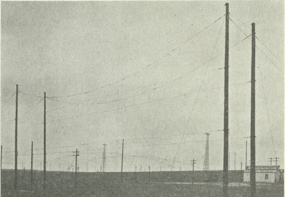 Short wave aerials at Baldock and Rugby.