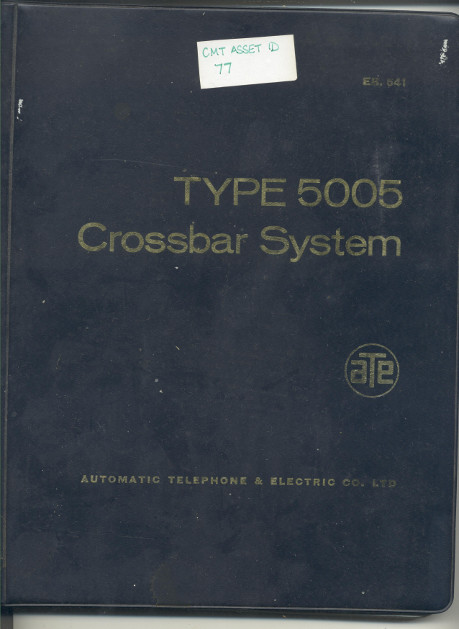Type 5005 Crossbar System document