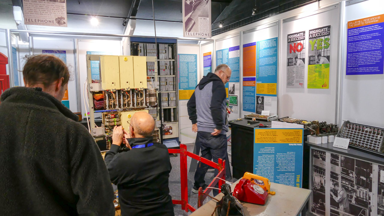 Visitors examining the Highgate exchange rack
