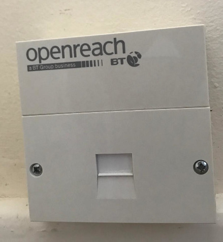 A master socket, where the line ends in the home.