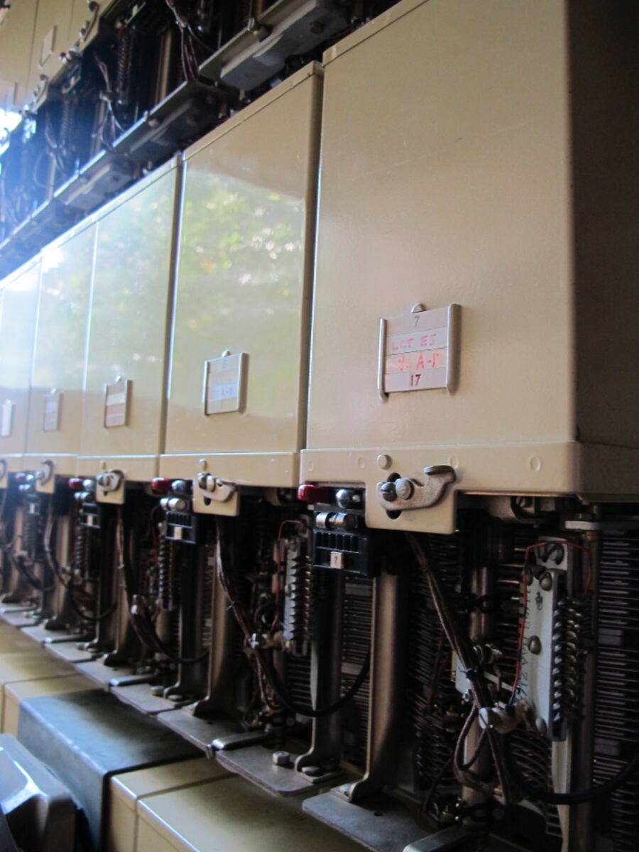 Row of 2-motion Strowger selector switches